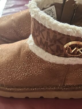 Michael Kors Kids' Sparkle Shearling-Lined Brown Boots